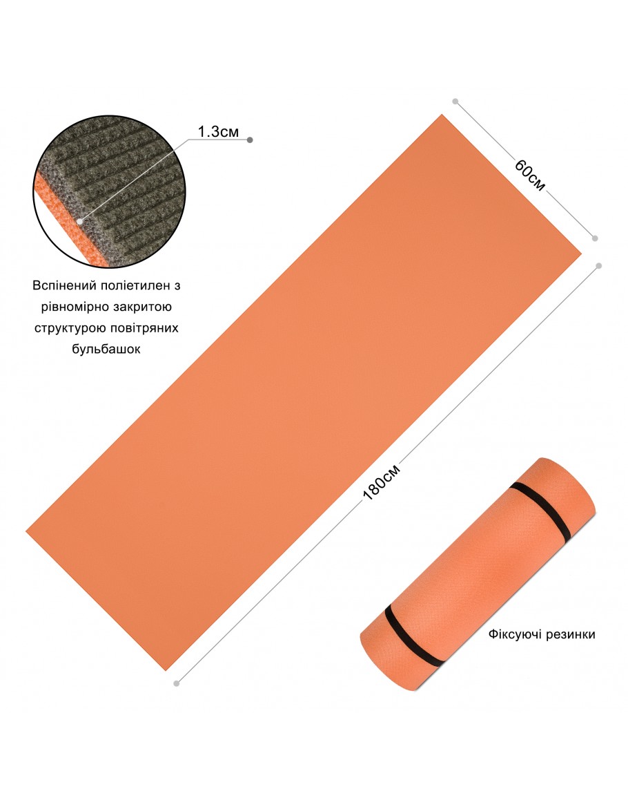 Килимок PERTO 1800х600х13 Помаранчевий
