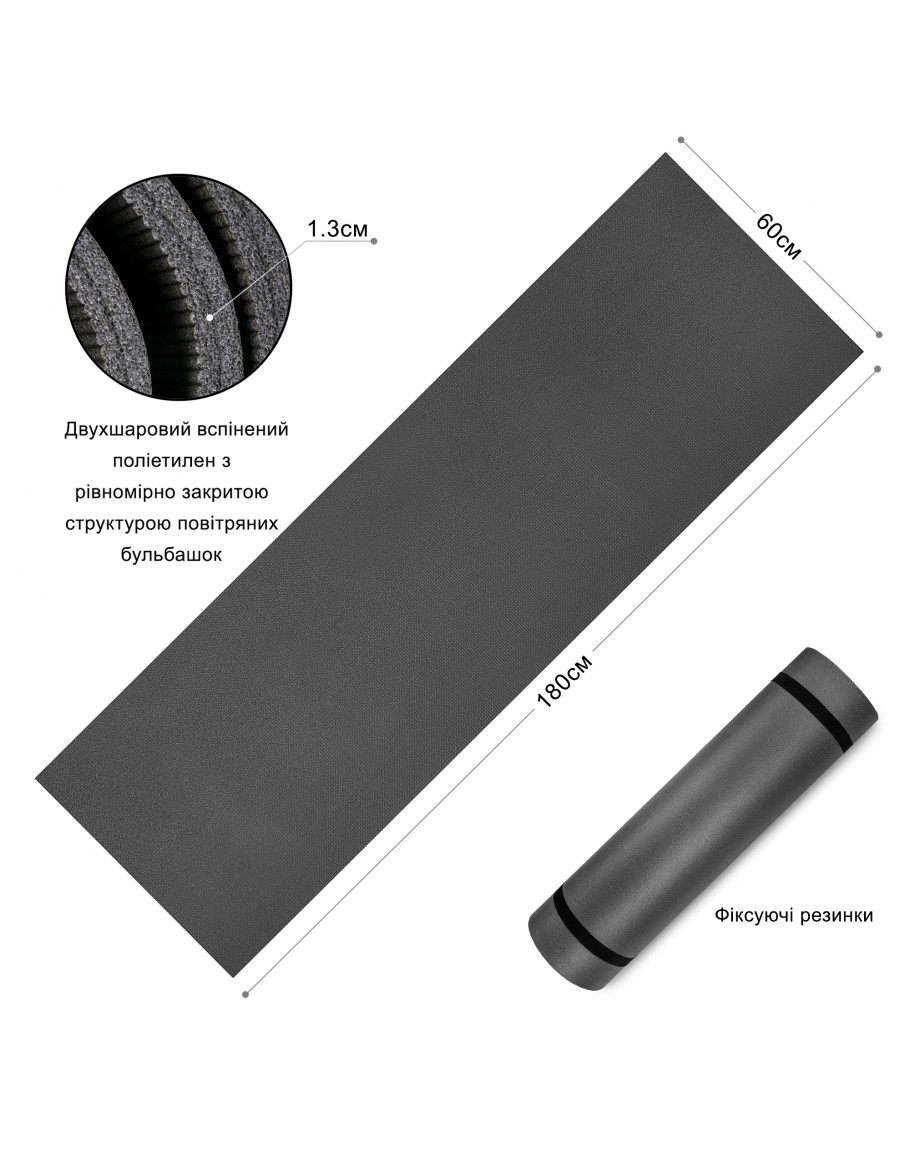 Килимок PERTO 1800х600х13 Сірий